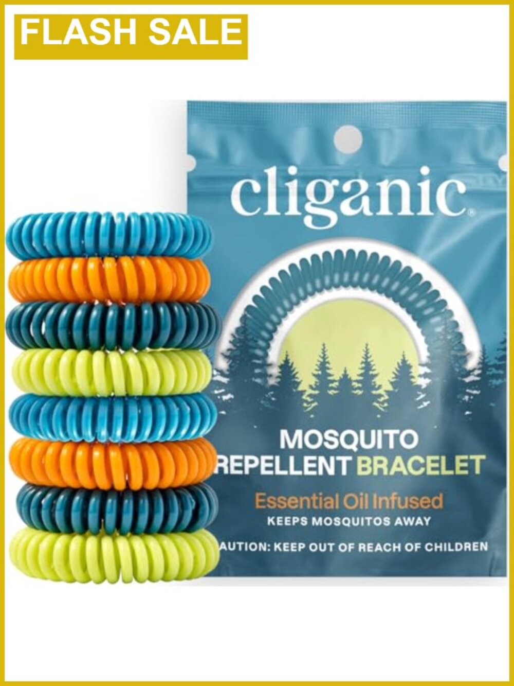 Mosquito Repellent Bracelets 20 Pack Natural DEET-Free Kids Adults